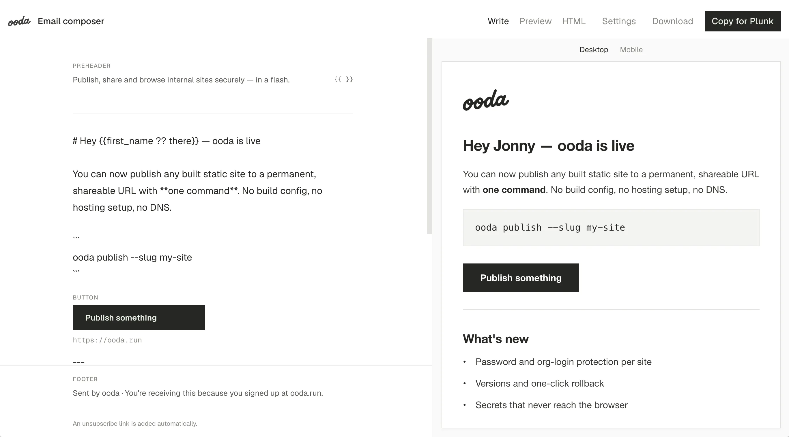 Ooda Email Composer
